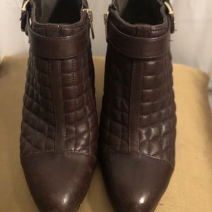 Vince Capitola chocolate brown leather zipper ankle boots